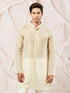 Men's Beige Tissue Silk Kurta