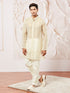 Men's Beige Tissue Silk Kurta Pyjama Set