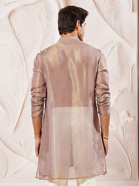Men's Lavender Tissue Silk Kurta