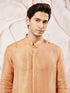 Men's Rust Tissue Silk Kurta