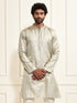 Men's Beige Tissue Silk Kurta