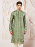 Men's Green Tissue Silk Kurta