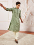 Men's Green Tissue Silk Kurta