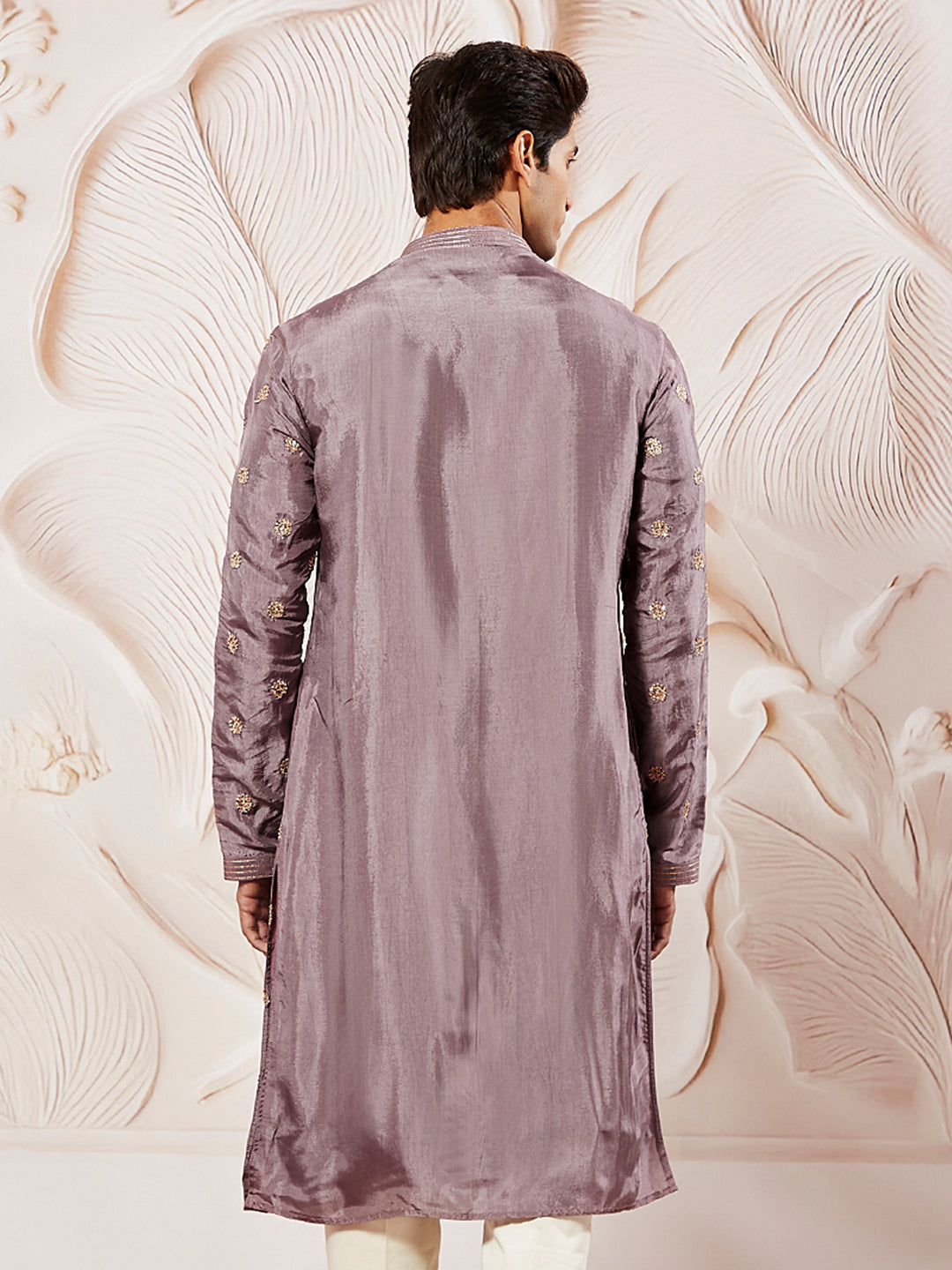Men's Lavender Tissue Silk Kurta