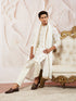 Men's White Tissue Silk Kurta