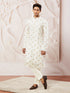 Men's White Tissue Silk Kurta Pyjama Set