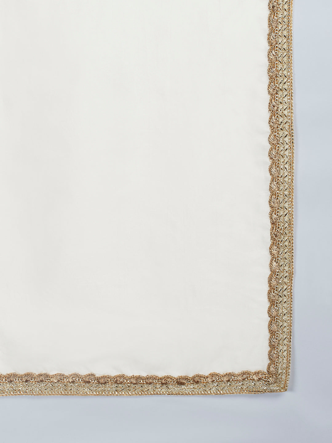 Men's White Tissue Silk Kurta Pyjama And Dupatta Set