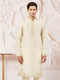 Men's Cream Tissue Silk Kurta