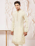 Men's Cream Tissue Silk Kurta