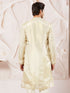 Men's Cream Tissue Silk Kurta