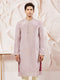 Men's Lavender Tissue Silk Kurta