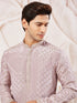 Men's Lavender Tissue Silk Kurta
