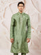 Men's Green Tissue Silk Kurta