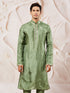 Men's Green Tissue Silk Kurta