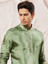 Men's Green Tissue Silk Kurta Pyjama Set