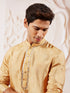 Men's Gold Tissue Silk Kurta Pyjama Set