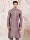 Men's Lavender Tissue Silk Kurta