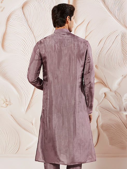 Men's Lavender Tissue Silk Kurta