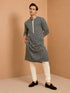 Men's Black Rayon Kurta Rakhi Gift Box for Brother | Includes Rakhi & Festive Essentials