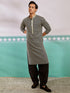Men's Black Rayon Kurta And Patiala Set