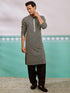 Men's Black Rayon Kurta And Patiala Set