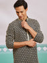 Men's Black Rayon Kurta And Patiala Set