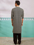Men's Black Rayon Kurta And Patiala Set