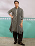 Men's Black Rayon Kurta, Patiala And Dupatta Set.