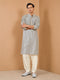 Men Grey Rayon Kurta with Patiayala Festive, Festive Glitz, EID, Wedding, Diwali Ethnic Wear