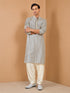 Men Grey Rayon Kurta with Patiayala Festive, Festive Glitz, EID, Wedding, Diwali Ethnic Wear