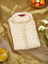 Men's Off White Rayon Kurta Rakhi Gift Box for Brother | Includes Rakhi, Potli Bag & Festive Essentials