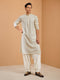 Men Off-White Rayon Kurta with Patiala Festive Ethnic Wear