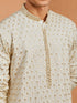 Off-White Embroidered Men's Kurta Churidar Set | VASTRAMAY