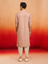 Men's Peach Rayon Embellished Knee Length Kurta with Dhoti
