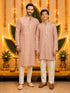Men's Peach Rayon Kurta And Pyjama Set