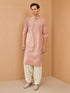 Men Peach Rayon Kurta with Patiala Festive Ethnic Wear