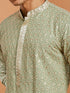 Men's Pista Green Rayon Kurta Rakhi Gift Box for Brother | Includes Rakhi & Gift Box