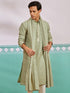 Men's Pista Green Chikankari Rayon Kurta with Silk Dupatta Set