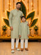 Men's Pista Green Rayon Kurta And Pyjama Set