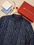 Men's Navy Blue Bandhni Rayon Kurta Rakhi Gift Box for Brother | Premium Raksha Bandhan Gift