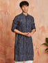 Men's Navy Blue Rayon Kurta