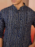 Men's Navy Blue Bandhni Rayon Kurta Rakhi Gift Box for Brother | Premium Raksha Bandhan Gift