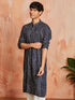 Men's Navy Blue Rayon Kurta