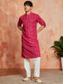 Men's Pink Bandhni Rayon Kurta Rakhi Gift Box for Brother | Includes Rakhi & Gift Box