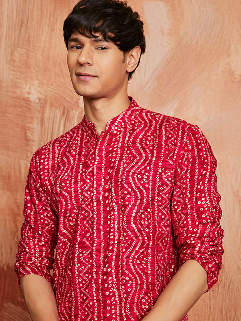 Men's Pink Rayon Kurta