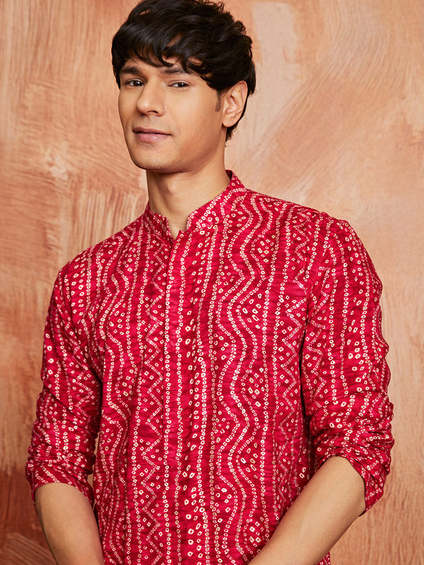 Men's Pink Rayon Kurta