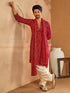 Men's Falsa Bandhani Print Kurta Set With Dupatta