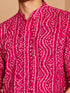 Men's Falsa Bandhani Kurta Wide Leg Pant Set by VASTRAMAY