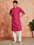 Men's Pink Rayon Kurta And Pyjama Set