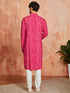 Men's Pink Rayon Kurta And Pyjama Set